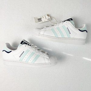 Adidas Womens Original Superstar Sneakers Size 7 White Blue GX1835